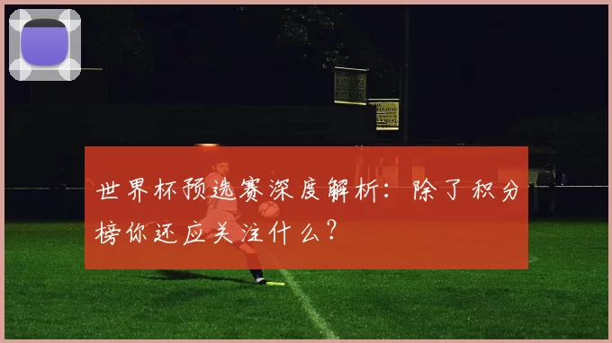 世界杯预选赛深度解析:除了积分榜你还应关注什么?